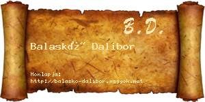 Balaskó Dalibor névjegykártya